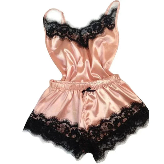 Pijama Feminino de Renda e Seda!