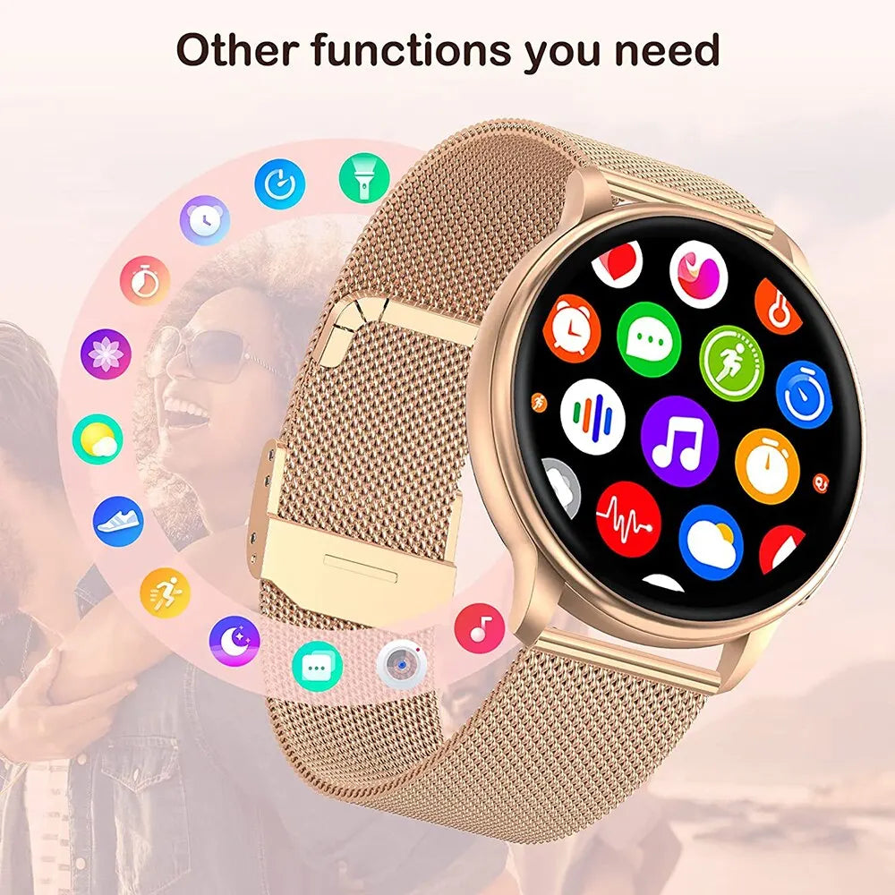 Relógio com chamada inteligente  via Bluetooth para mulheres