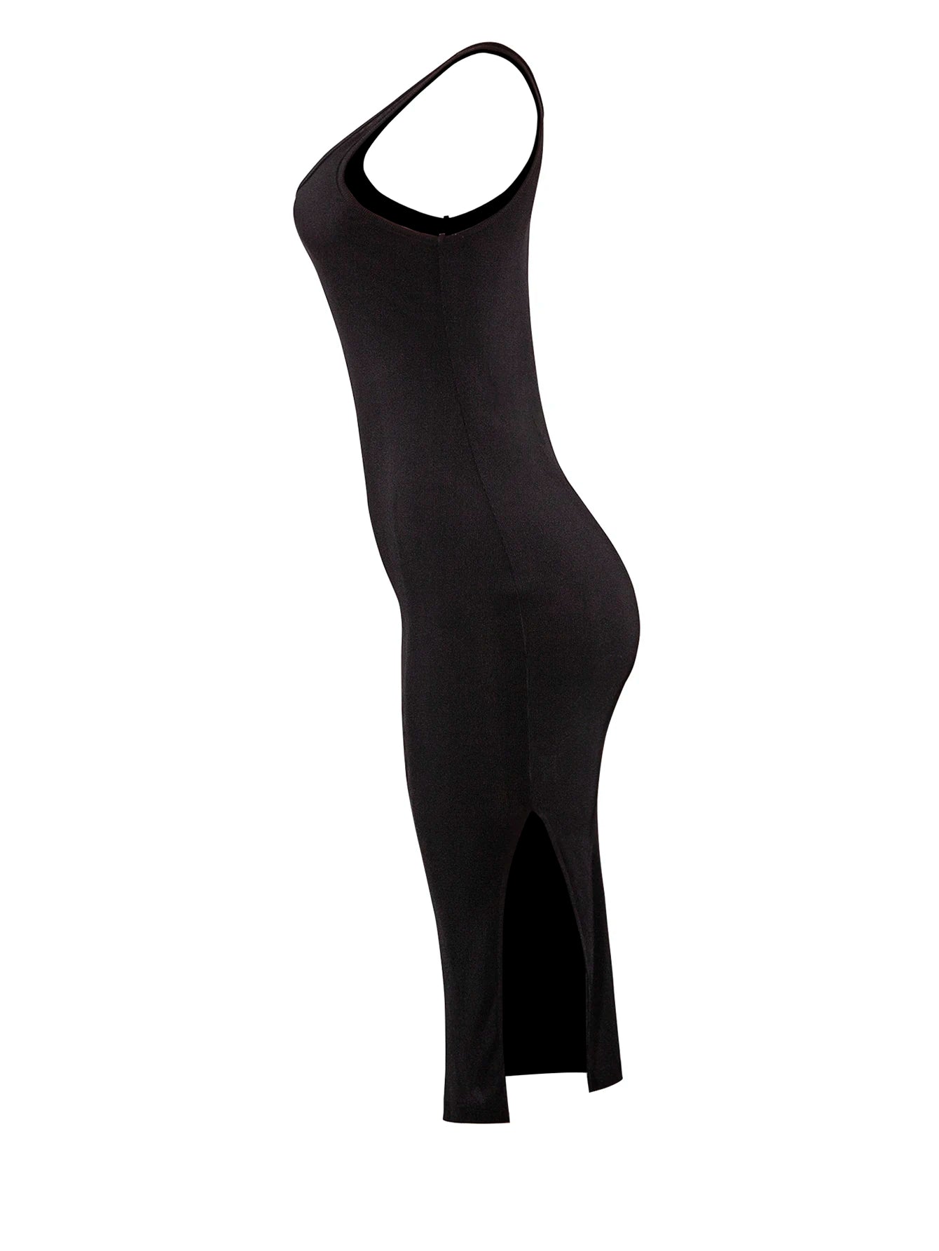 Vestido feminino  modelo justo ao corpo  detalhes em fenda na lateral modelo Midi sexy .