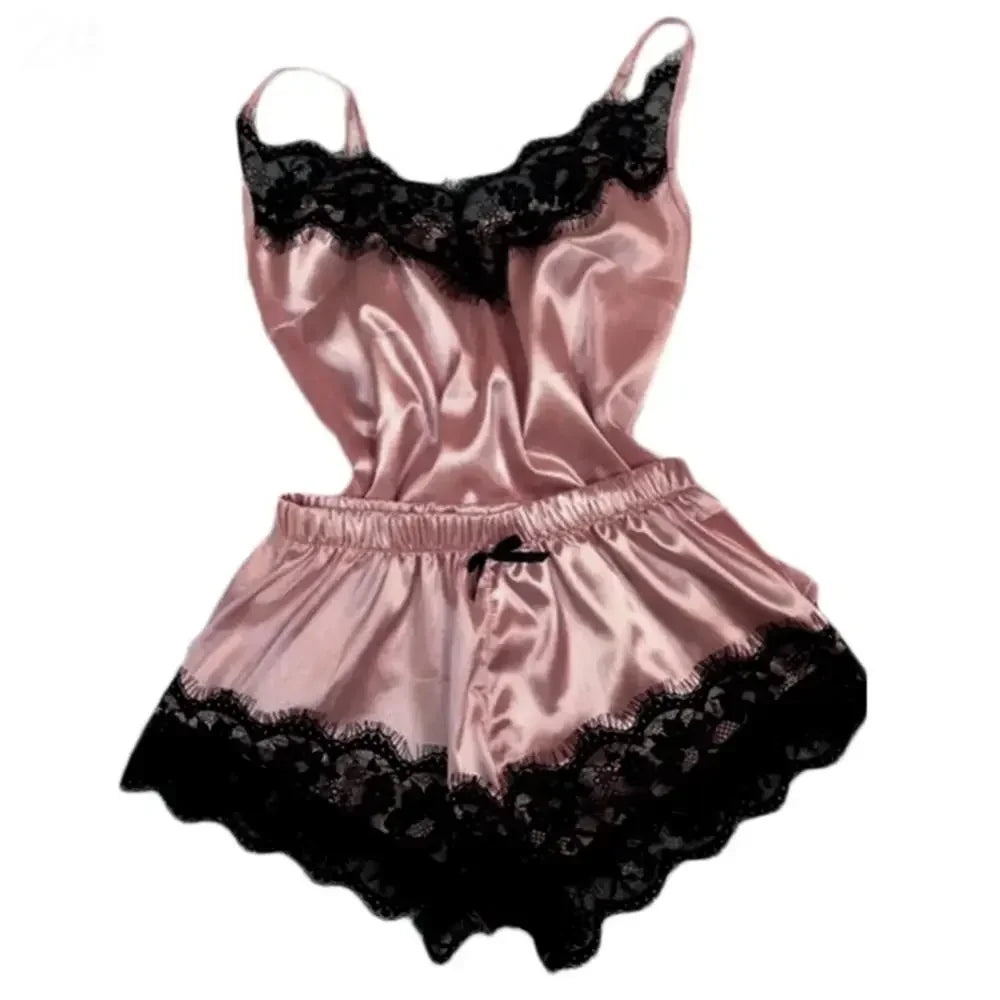Pijama Feminino de Renda e Seda!