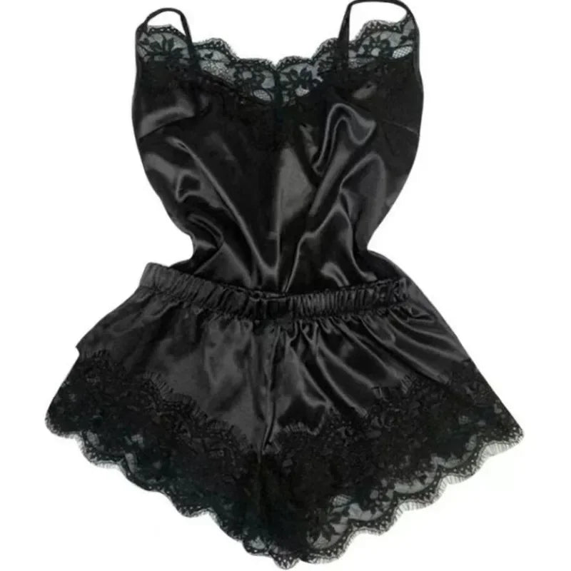 Pijama Feminino de Renda e Seda!