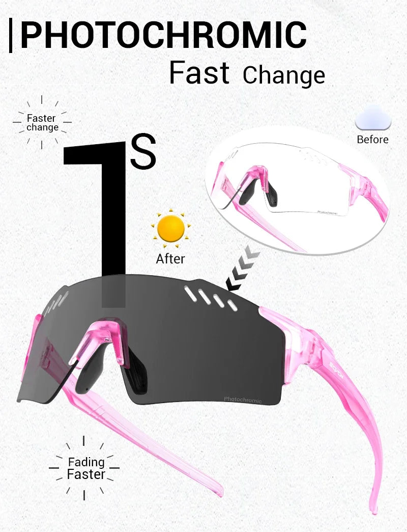 Óculos SCVCN Profissionais Fotocromáticos Red: Domine a Luz e o Pedal com Máximo Desempenho!