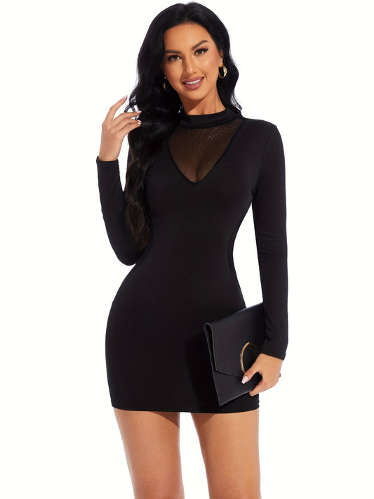 Vestido Feminino De Manga Curta, Gola Redonda