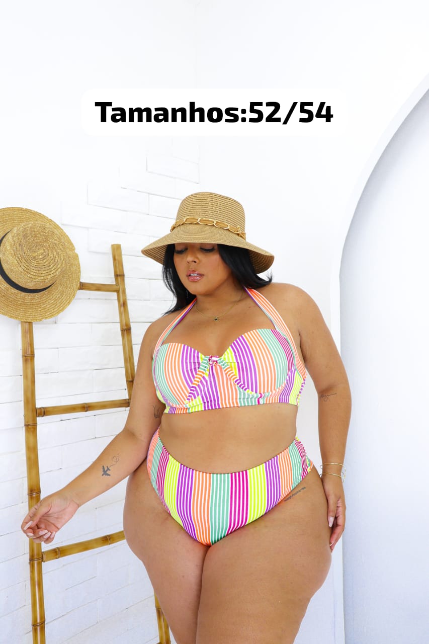 Biquínis plus  size Bojão nas cores da estação primavera verão.