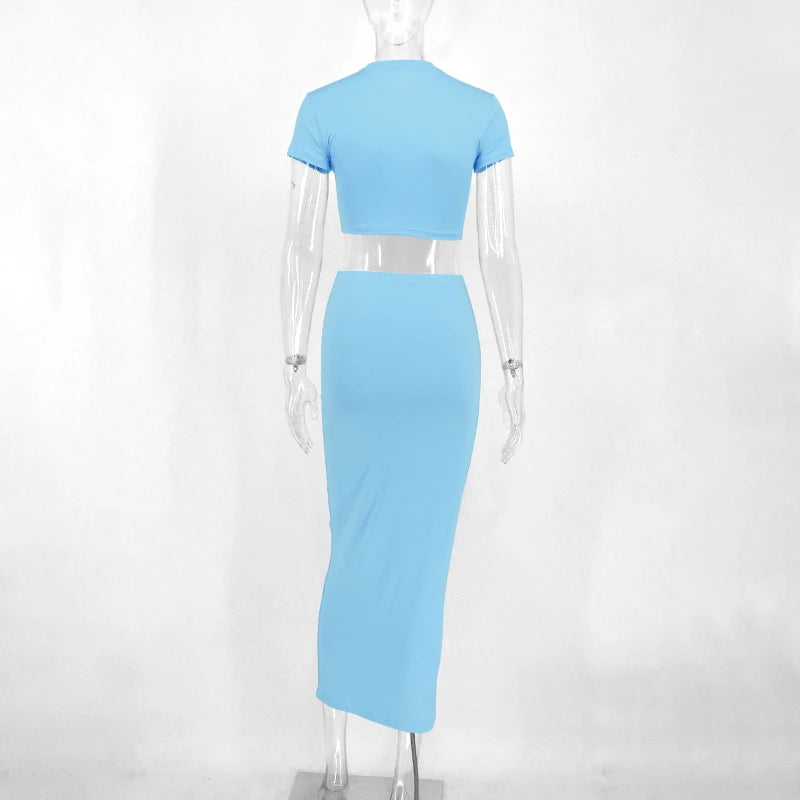 Conjunto  sexy, saia  longa   e cropped top curto, cintura alta modelo festa balada super sensual.