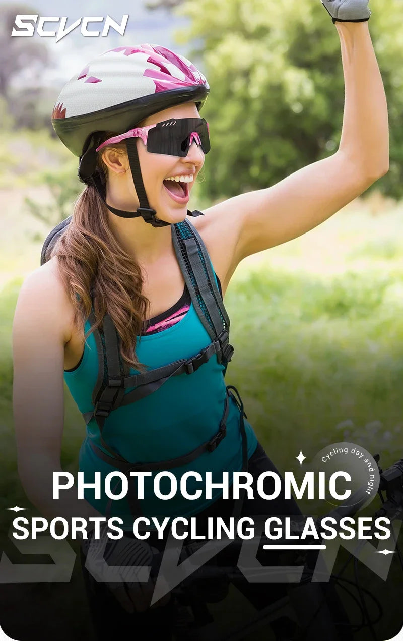 Óculos SCVCN Profissionais Fotocromáticos Red: Domine a Luz e o Pedal com Máximo Desempenho!