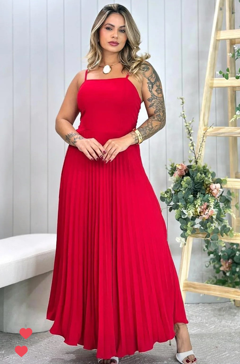 Vestido plissado,look perfeito pro natal .