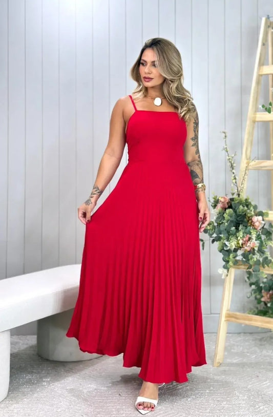 Vestido plissado,look perfeito pro natal .