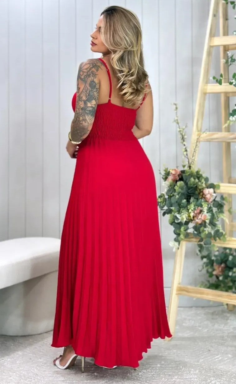 Vestido plissado,look perfeito pro natal .